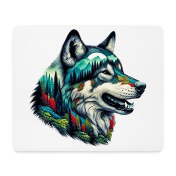 Wolf - Mousepad (Querformat) - Weiß - Vorne