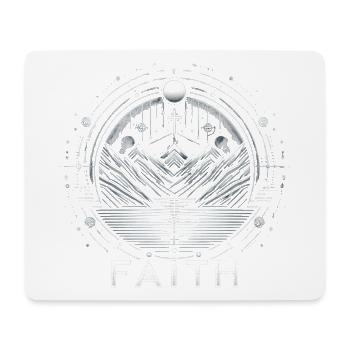 Faith: Silberne Bergkreis-Metall-Design - Mousepad (Querformat) - Weiß - Vorne