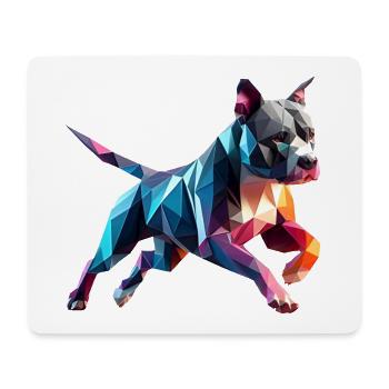 chien Staffordshire bull terrier origami 3d - Tapis de souris (format paysage) - blanc - Devant