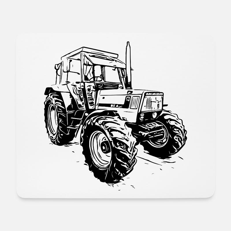 Frontlader - Mousepad (Querformat) - Weiß