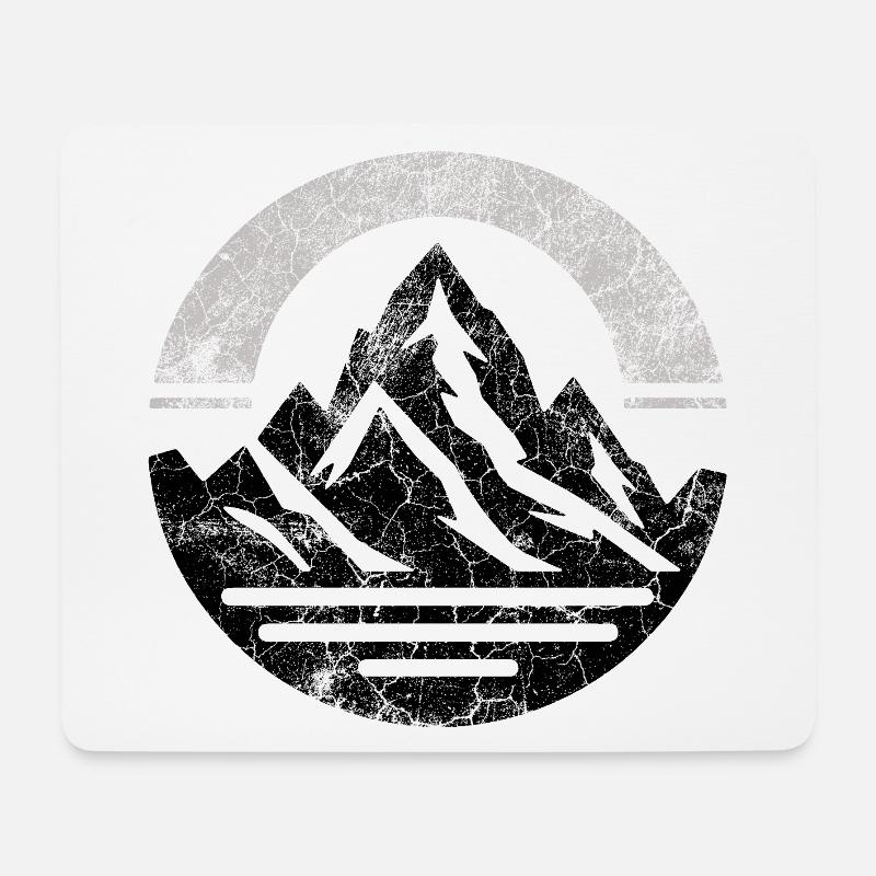 Vintage Schwarzer Berg - Mousepad (Querformat) - Weiß