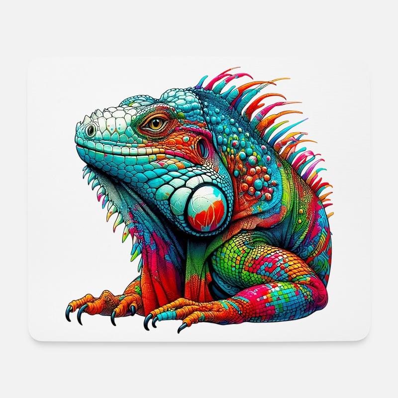 Leguan - Mousepad (Querformat) - Weiß
