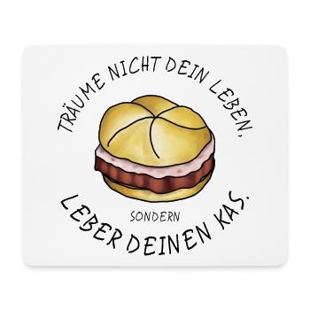 Leber deinen Kas! Leberkas Sprüche lustig Essen - Mousepad (Querformat) - Weiß - Vorne