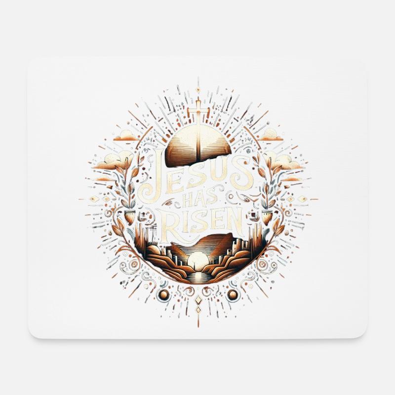 Jesus is Risen – Ornament - Mouse Pad (horizontal) - white