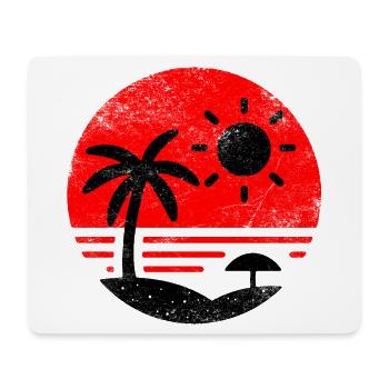 Plage Vintage Rouge Noir - Tapis de souris (format paysage) - blanc - Devant