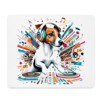 Jack Russell Terrier DJ Musik Geschenk - Mousepad (Querformat) - Weiß - Vorne