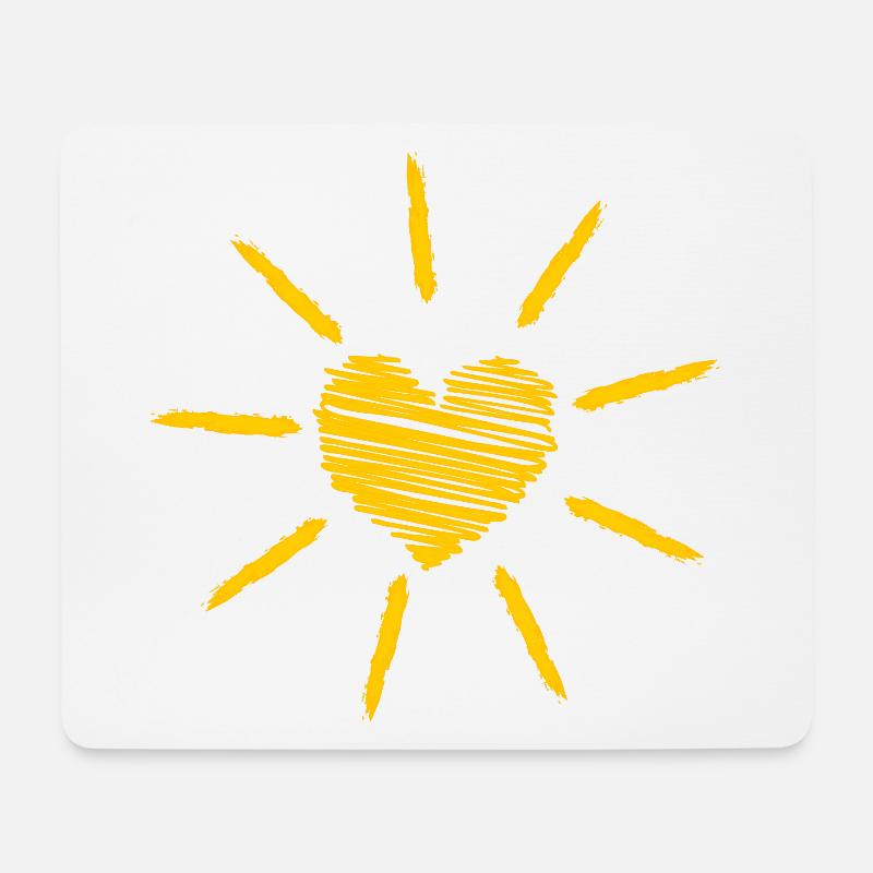 Sonne im Herzen! - Mousepad (Querformat) - Weiß