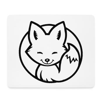Little Fox (Black & White) - Mouse Pad (horizontal) - white - Front