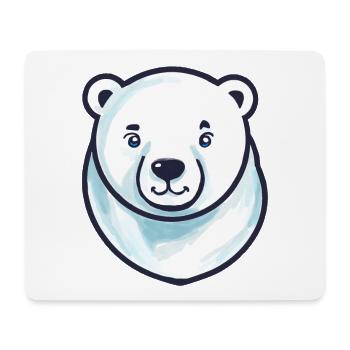 Tête d’ours polaire (bande dessinée) - Tapis de souris (format paysage) - blanc - Devant