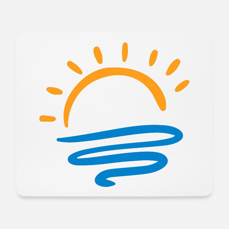 Sonne & Meer - Mousepad (Querformat) - Weiß