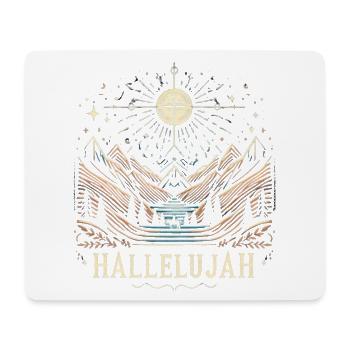 Hallelujah Berglandschaft Sternenhimmel - Mousepad (Querformat) - Weiß - Vorne
