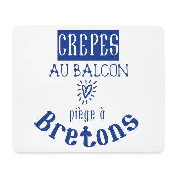 Crêpes au balcon piège à bretons - Bretagne BZH - Tapis de souris (format paysage) - blanc - Devant