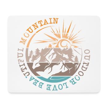 retro Natur Berge Landschaft vintage wandern Logo - Mousepad (Querformat) - Weiß - Vorne
