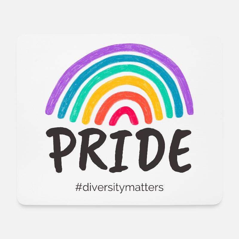 Pride noir - #diversitymatters - Tapis de souris (format paysage) - blanc
