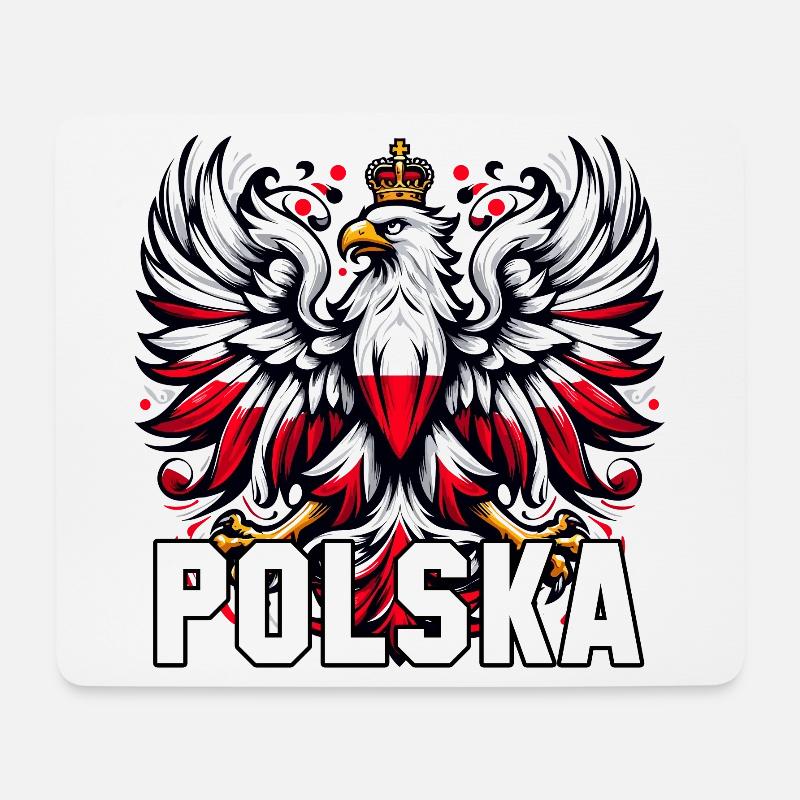 Polen Polska polnisch rot weiß Geschenk - Mousepad (Querformat) - Weiß