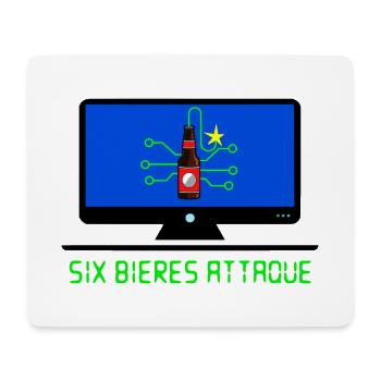 Six beers attack - Mouse Pad (horizontal) - white - Front