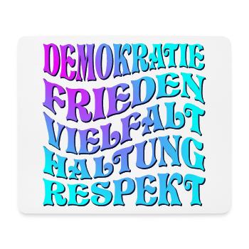 POLITIK HALTUNG - DEMOKRATIE WÄHLEN GEHEN - Mousepad (Querformat) - Weiß - Vorne