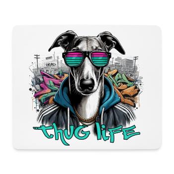 Greyhound Gangster Life Graffiti Gift - Mouse Pad (horizontal) - white - Front