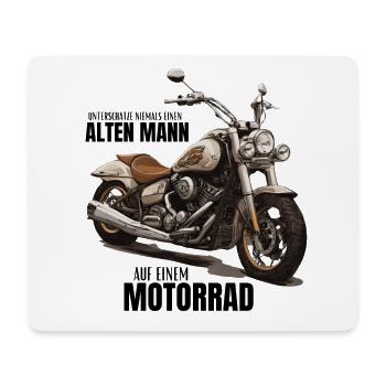 Motorrad - unterschätze niemals einen alten Mann - Mousepad (Querformat) - Weiß - Vorne