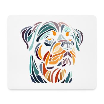 Rottweiler Dog Head Geometry Polygon Art - Mouse Pad (horizontal) - white - Front