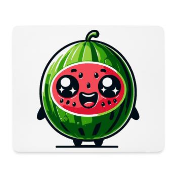 Kawaii Watermelon Cartoon Design - Mouse Pad (horizontal) - white - Front