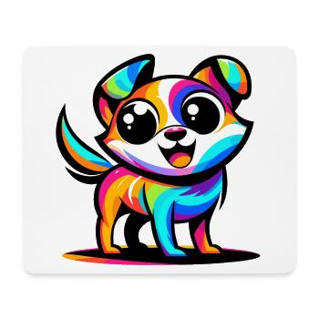Ein lebendiger Hund im Cartoon-Stil - Mousepad (Querformat) - Weiß - Vorne