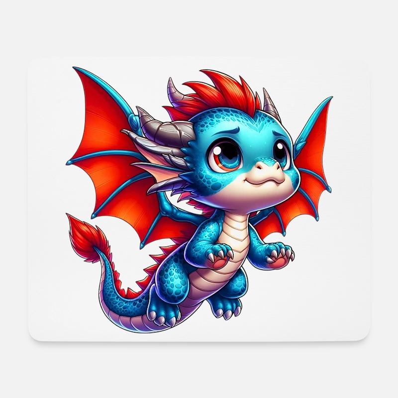 Drache - Mousepad (Querformat) - Weiß