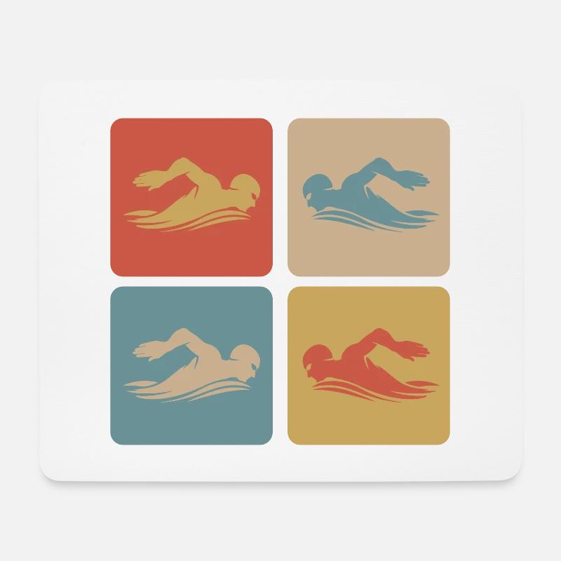 Schwimmen Design - Mousepad (Querformat) - Weiß