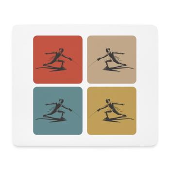 Fechten - Mousepad (Querformat) - Weiß - Vorne