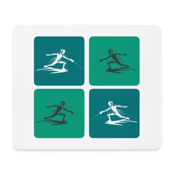 Fencing - Mouse Pad (horizontal) - white - Front