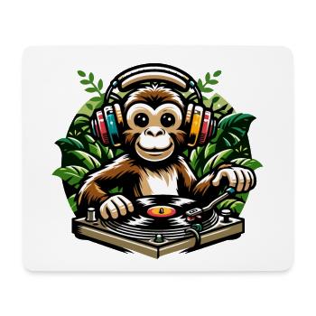 Jungle Grooves: The Vinyl Vibes Monkey - Mouse Pad (horizontal) - white - Front