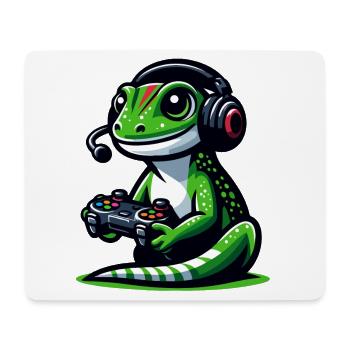 Gecko Gamer: Mastering the Joystick Jungle - Mouse Pad (horizontal) - white - Front