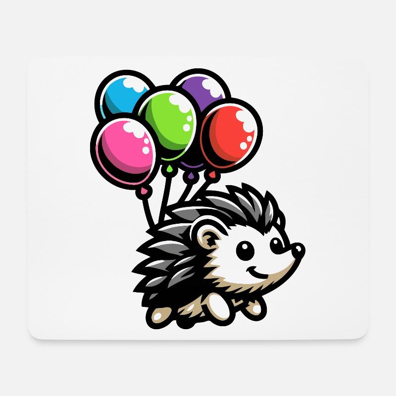 Hedgehog Harmony: Der Ballon-Kumpel - Mousepad (Querformat) - Weiß