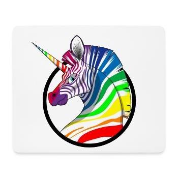 Regenbogen Einhorn Zebra - Mousepad (Querformat) - Weiß - Vorne