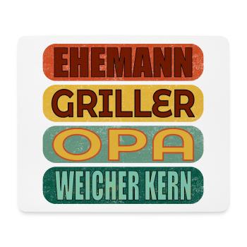 VATERTAG GRILLEN OPA - Mousepad (Querformat) - Weiß - Vorne