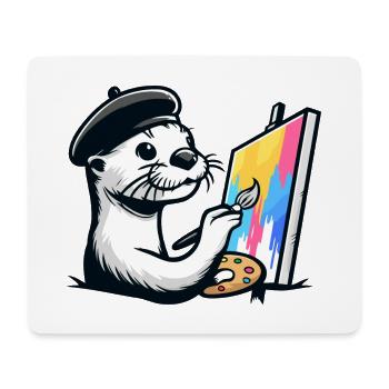 Artistic Otter - Painter's Joy - Mouse Pad (horizontal) - white - Front