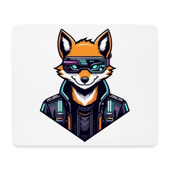 Cyber Fox Néon Tech Sauvage - Tapis de souris (format paysage) - blanc - Devant