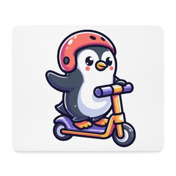 Penguin on the Go: The Scooting Sweetie - Mouse Pad (horizontal) - white - Front