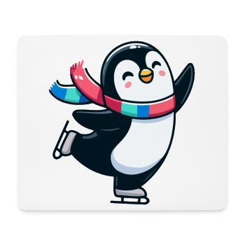 Winter Waltz Penguin: The Icy Dancer - Mouse Pad (horizontal) - white - Front