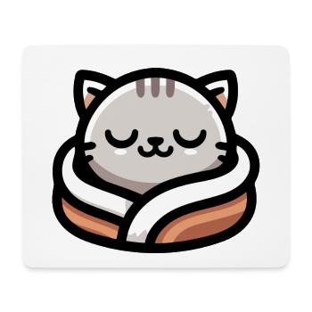 Schlummerpfoten: Der verträumte Tabby - Mousepad (Querformat) - Weiß - Vorne