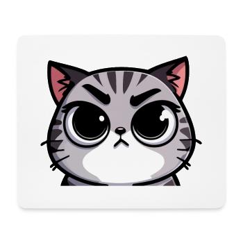 Tabby-Eigenschaften: Die ausdrucksstarke Katze - Mousepad (Querformat) - Weiß - Vorne