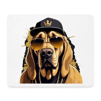 Bloodhound Gangsta Gangster Hund Geschenk - Mousepad (Querformat) - Weiß - Vorne