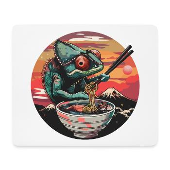 Drôle Caméléon Ramen Nouilles Japon Animal Vintage - Tapis de souris (format paysage) - blanc - Devant
