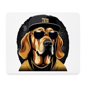 Bloodhound Gangsta Gangster Hund Geschenk - Mousepad (Querformat) - Weiß - Vorne