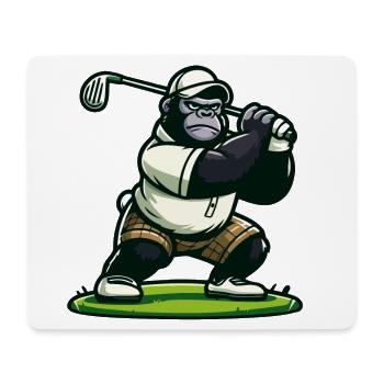 Golf-Gorilla - Mousepad (Querformat) - Weiß - Vorne