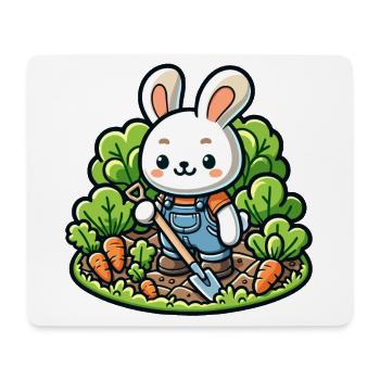 Erntetrichter: Der Gartenhase - Mousepad (Querformat) - Weiß - Vorne