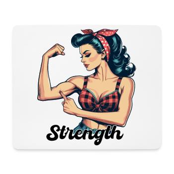 Strength Strong Woman Rockabilly Biceps Gift - Mouse Pad (horizontal) - white - Front