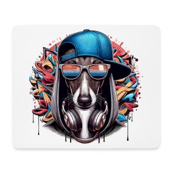 Windhund Gangsta Hund Graffiti Geschenk - Mousepad (Querformat) - Weiß - Vorne