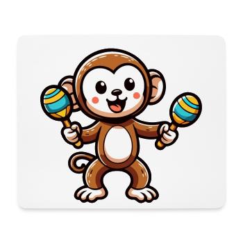 Maraca Monkey: The Musical Primate - Mouse Pad (horizontal) - white - Front
