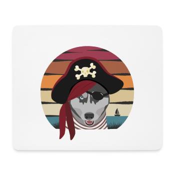 Piratenhund - Mousepad (Querformat) - Weiß - Vorne
